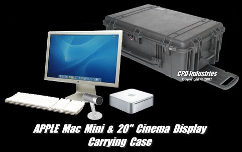 Apple Mac Mini & 20" cinema display carrying case by Pelican