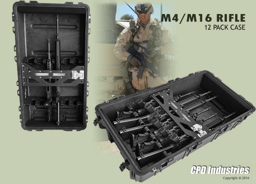 12 Pack M4 / M16 weapon shipping & carrying case