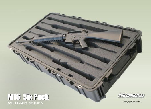 Pelican M16 Rifle 6 pack deployment shipping gun case by CPD Industries