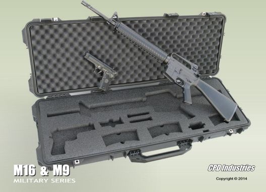 Pelican M16 rifle + M9 sidearm combo - military gun cases