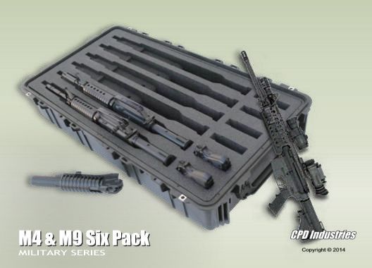 M4 SOPMOD & M9 Pistol - 6 Pack Weapon Carrying Case