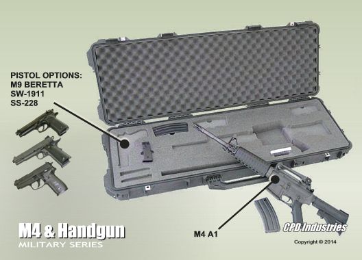 M4 & M9, SW 1911 or SS 228 deployment weapons carrying gun case