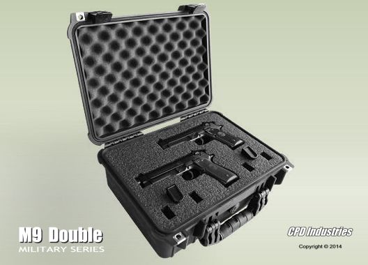 Pelican Beretta M9 Pistol - 2 Pack Case with storage for 6 magazines by CPD Industries