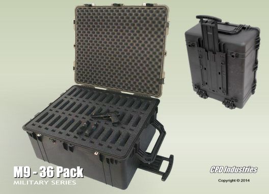 Pelican M9 pistol - 36 pack military weapon carrying case by CPD Industries