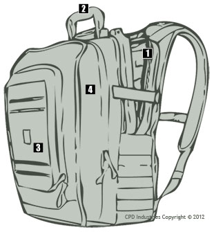 U140 Pelican Backpack with built-in case for iPad, tablet, or netbook