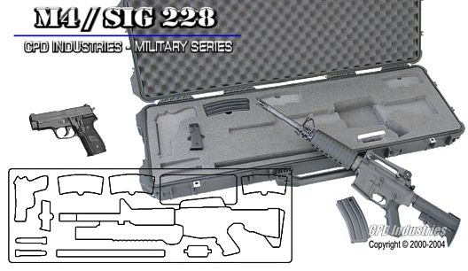 Sig Sauer 228 & M4 rifle case